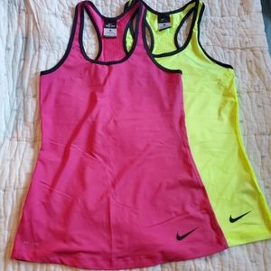 2 Nike Pro Dri Fit tank tops